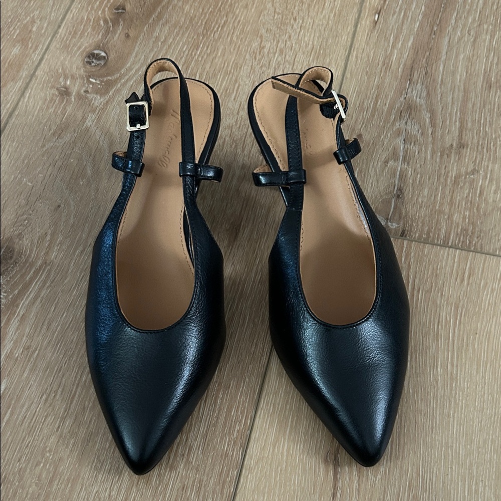 Madewell Leather Slingback Heels in leather
